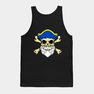 Pirate Captain - Skull with Beard Tank Top